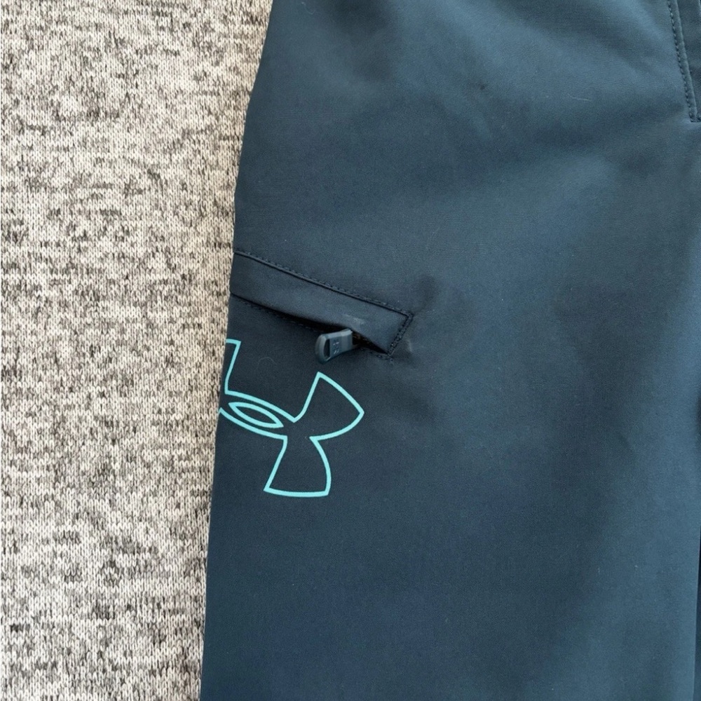 Under Armour Kids Alderhorn Winter Teal Snow Bibs - Picture 3 of 10